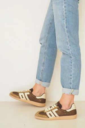 Sneaker Back70 Strass Coffee